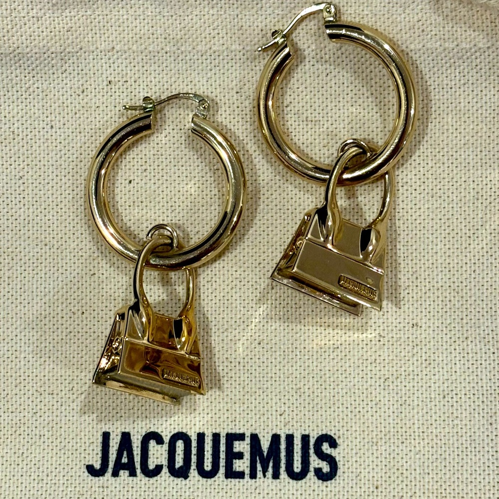 JACQUEMUS Gold ‘Les Creoles Chiquito’ Gold Brass Earrings